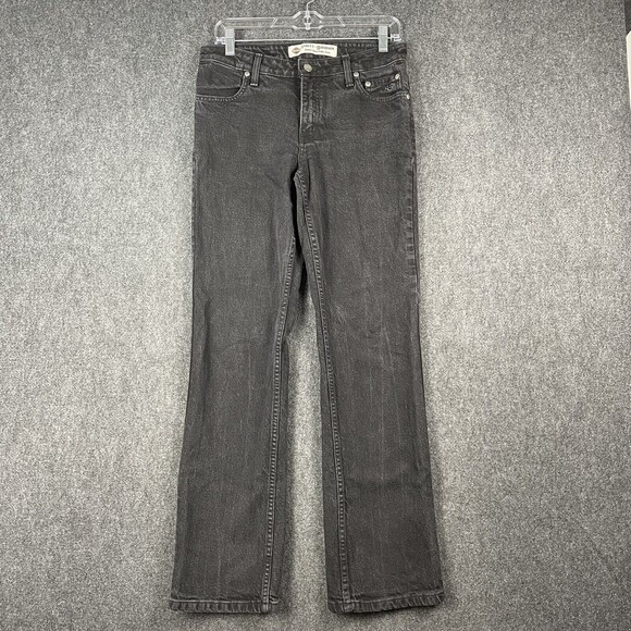 Harley Davison Jeans Black Womens Boot Cut Denim Dark Wash Size 6 EUC - Picture 1 of 10